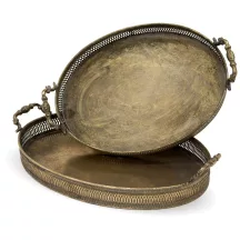 Barokk stílusú tálca szett, Bronz