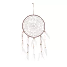 Makramé álomfogó fali dísz, Fehér