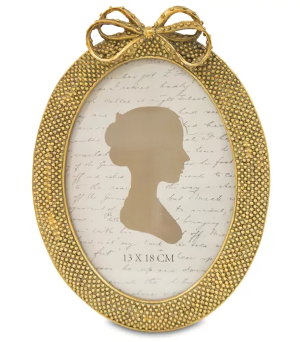 Díszes asztali képkeret, Arany