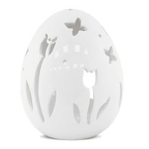 Virágmintás mécsestartó, Fehér