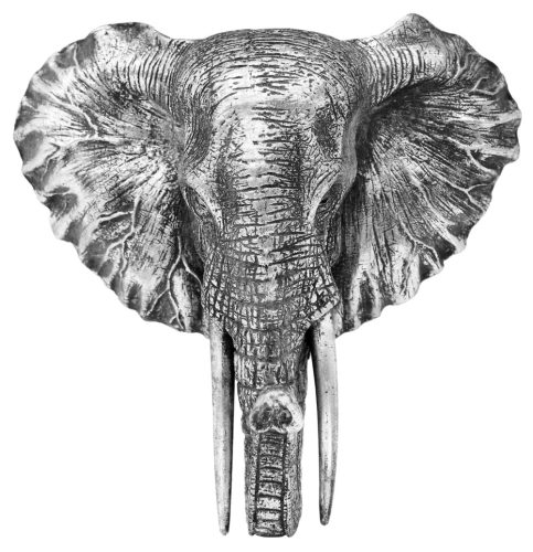 Elefánt fali dekoráció, Ezüst