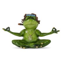 Meditáló béka dísz, Zöld