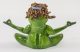Meditáló béka dísz, Zöld