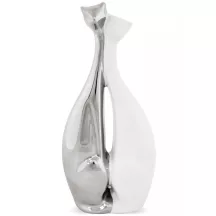 Cica pár dísz, ezüst, Fehér