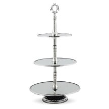 3 szintes süteményes kínálóállvány, Ezüst
