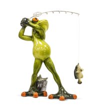 Pecázó béka dísz, Zöld