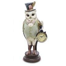 Elegáns bagoly, madár dísz órával, Krém