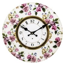 Rózsamintás falióra, Fehér