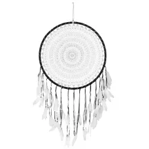Makramé álomfogó fali dísz, Fehér