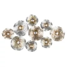 Flowers ezüstös fali dekoráció, Arany