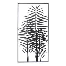 Levelekből álló fali dekoráció, Fekete