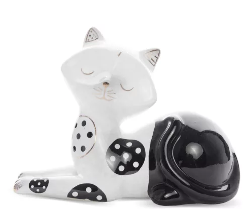 Mintás cica dísz, Fehér