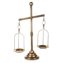 Vintage, serpenyős mérleg dísz, Arany