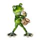 Trombitáló béka dísz, Zöld