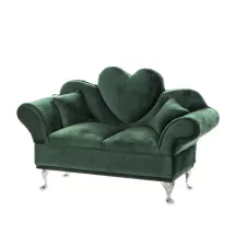 Ékszertartó szívecskés kanapé, Sötétzöld