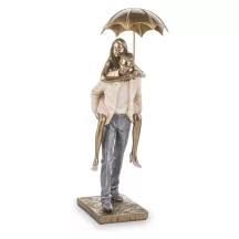 Szerelmes pár az esőben szobor, Bronz