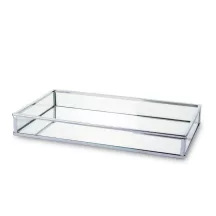 Üveg kínálótálca, Ezüst