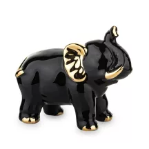 Elefánt dísz arany díszítéssel, Fekete