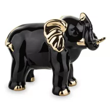 Arannyal díszített elefánt dísz, Fekete