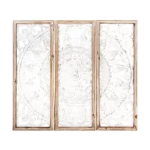 Mandala 3 részes fali dekoráció, Fehér