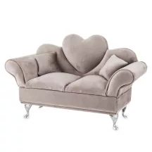 Ékszertartó szívecskés kanapé, Bézs