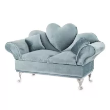 Ékszertartó szívecskés kanapé, Világoskék