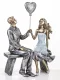 Szerelmes pár szobor szívecskés lufival, Ezüst