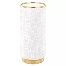 Mintás váza arany peremmel, Fehér