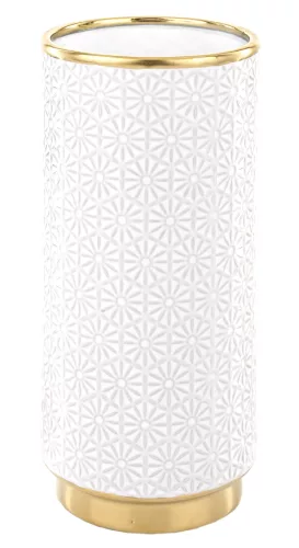 Mintás váza arany peremmel, Fehér