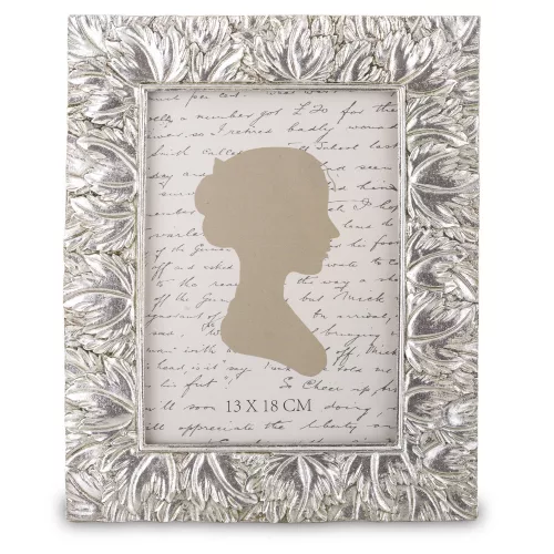 Mintás asztali képkeret, Ezüst