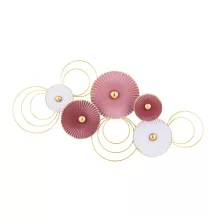 Mintás korongokból álló fali dekoráció, Rózsaszín