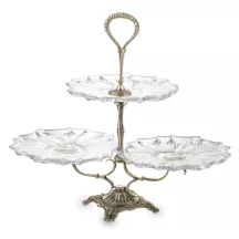 Barokk stílusú süteményes kínálóállvány, Bronz