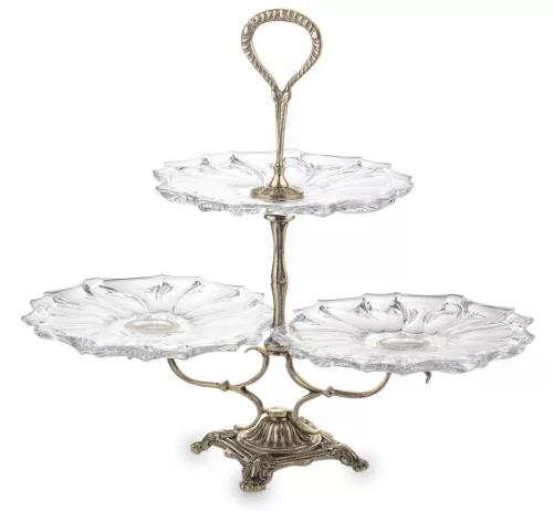 Barokk stílusú süteményes kínálóállvány, Bronz