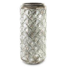 Pikkelymintás váza, padlóváza, Ezüst