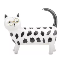 Fekete mintás cica dísz, Fehér