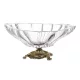 Barokk stílusú üveg tál réz talppal, Arany
