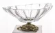 Barokk stílusú üveg tál réz talppal, Arany