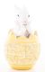 Nyuszi, nyúl dísz tojással, Sárga