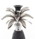 Pineapple gyertyatartó, ezüst levelekkel, Fekete