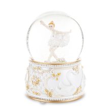 Zenélő Balerina táncos hógömb, Fehér