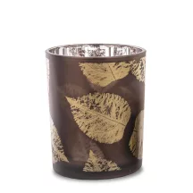 Levélmintás mécsestartó, Barna