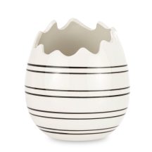 Törött tojás formájú kaspó, Fehér