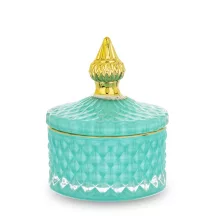 Arannyal díszített üvegdoboz, Zöld