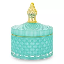 Arannyal díszített üvegdoboz, Zöld