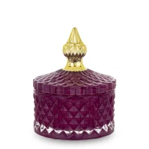 Arannyal díszített üvegdoboz, Bordó