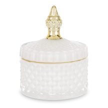 Arannyal díszített üvegdoboz, Fehér