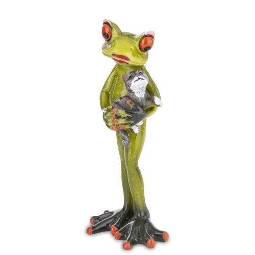 Béka dísz cicával, Zöld