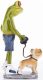 Kutyát sétáltató béka dísz, Zöld