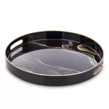 Arany mintás tálca, Fekete
