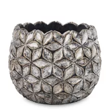 Virágmintás kaspó, Szürke